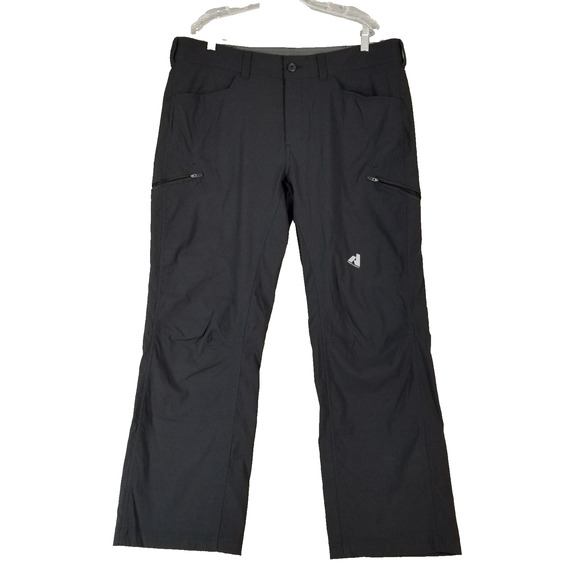 Eddie Bauer pants mens 38x30 first ascent black nylon flex stretch outdoor cargo - Picture 1 of 13